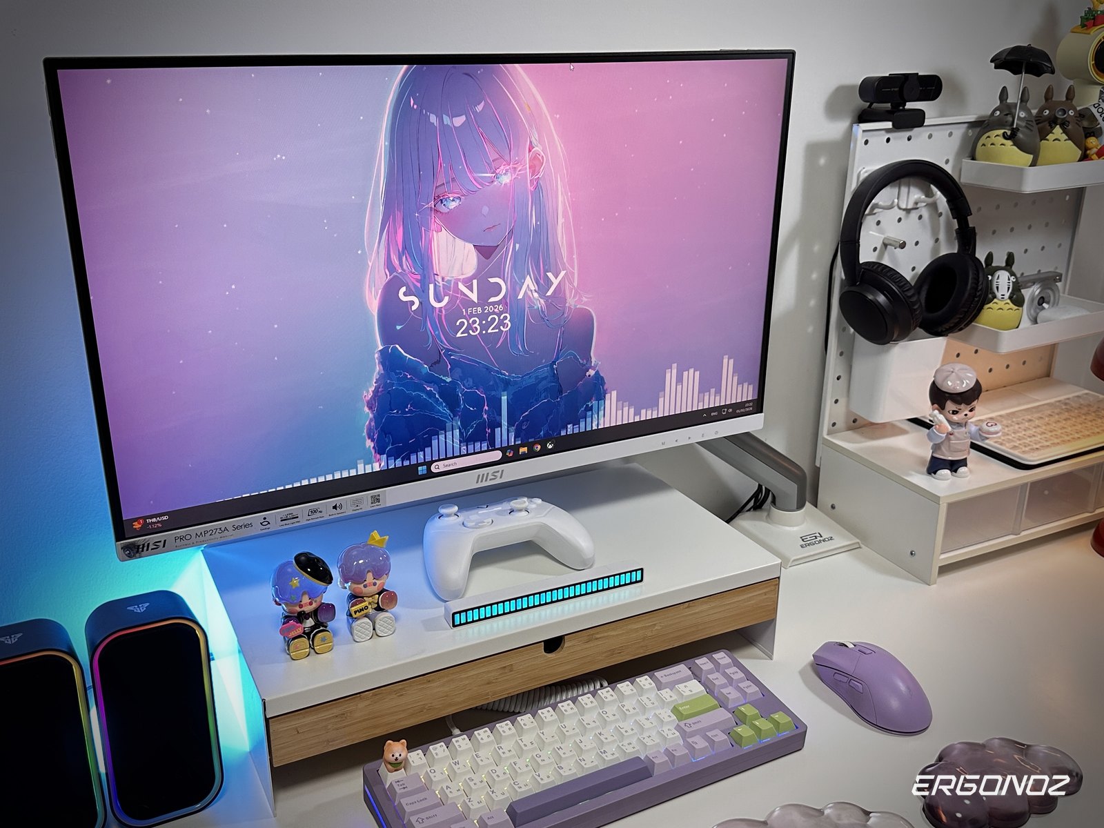ERGONOZ CORE monitor arm on a desk setup