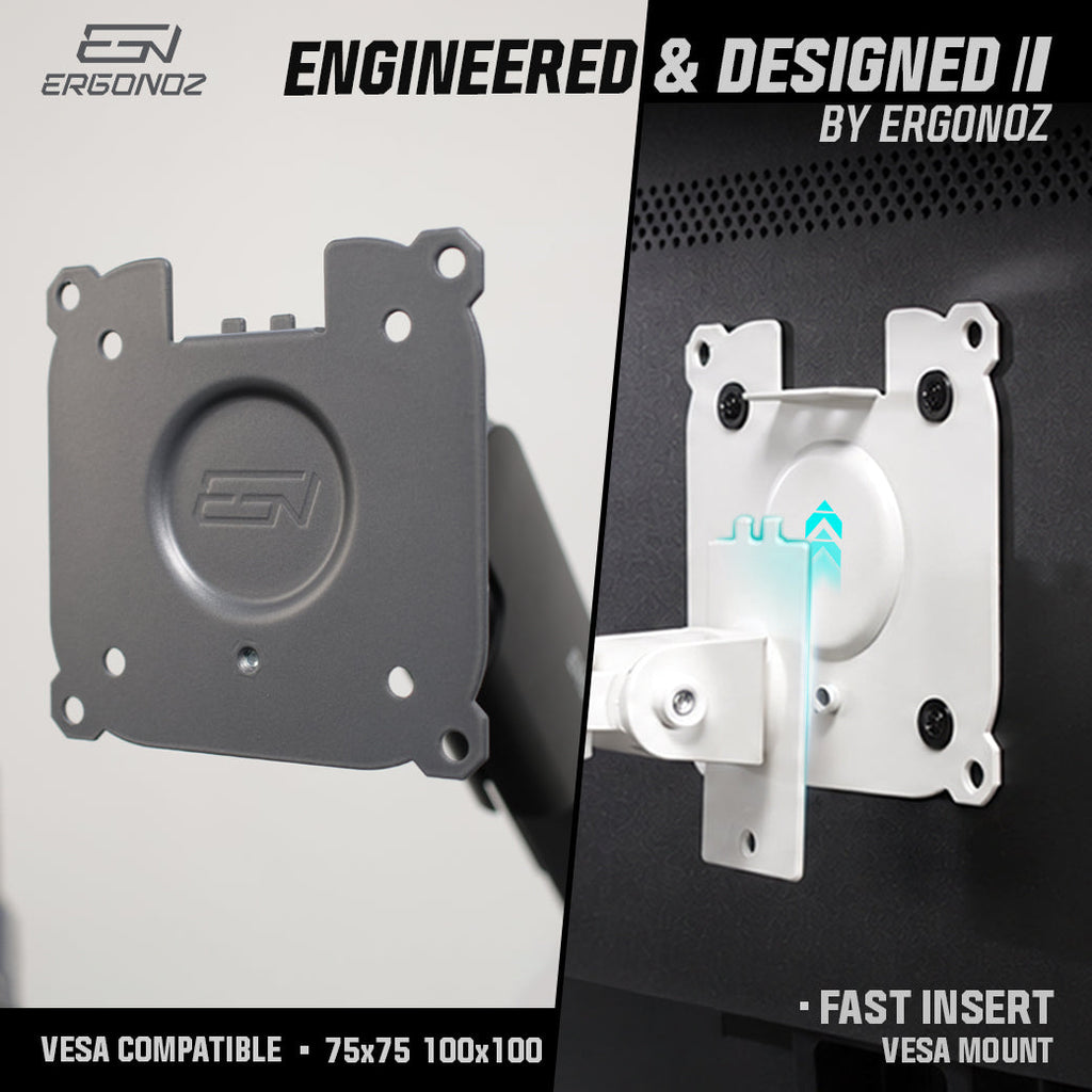 ERGONOZ ZEN-0 VESA 75x75 and 100x100 with fast insert VESA mount