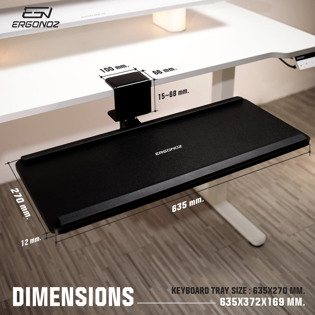 Dimensions - tray 635x270 mm, overall 635x372x169 mm