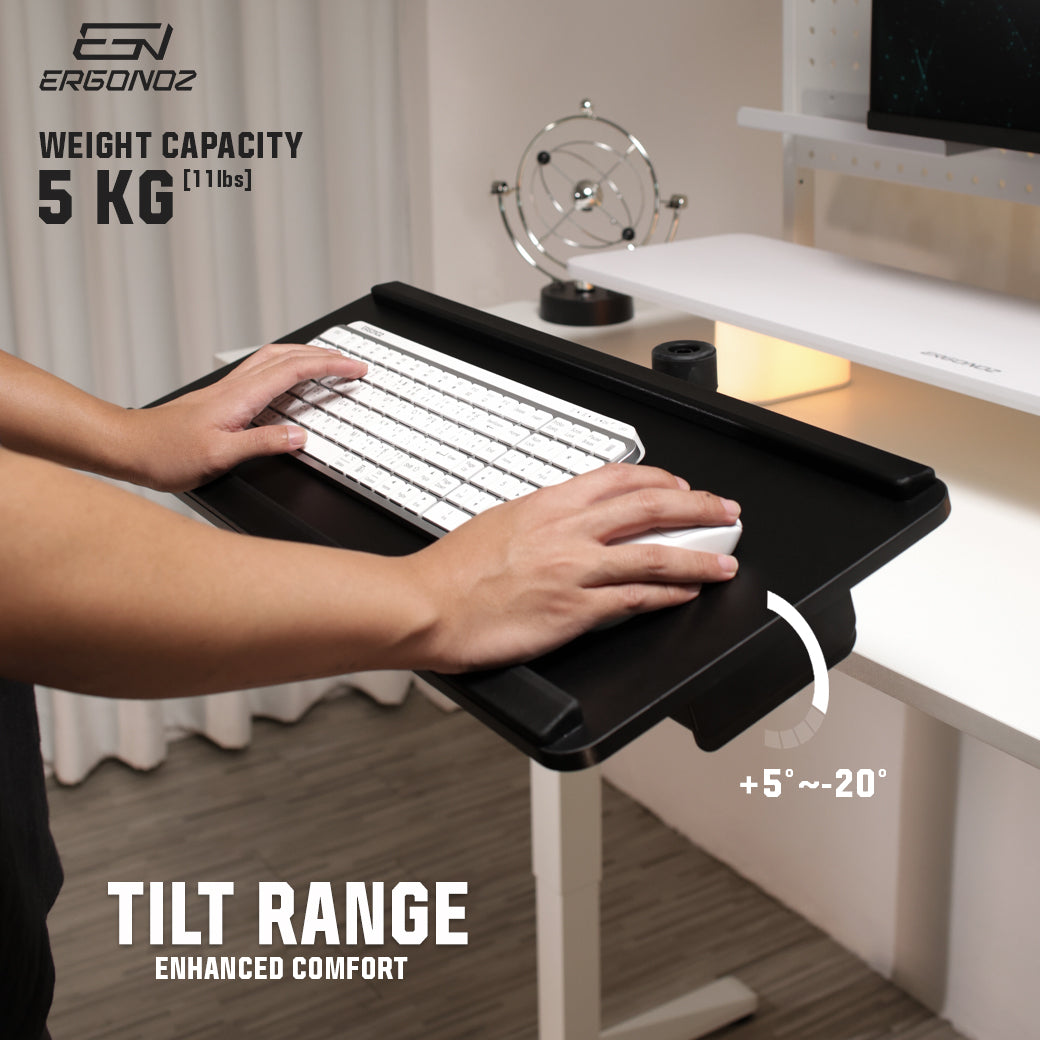 Tilt range +5 to -20 degrees, 5 kg capacity
