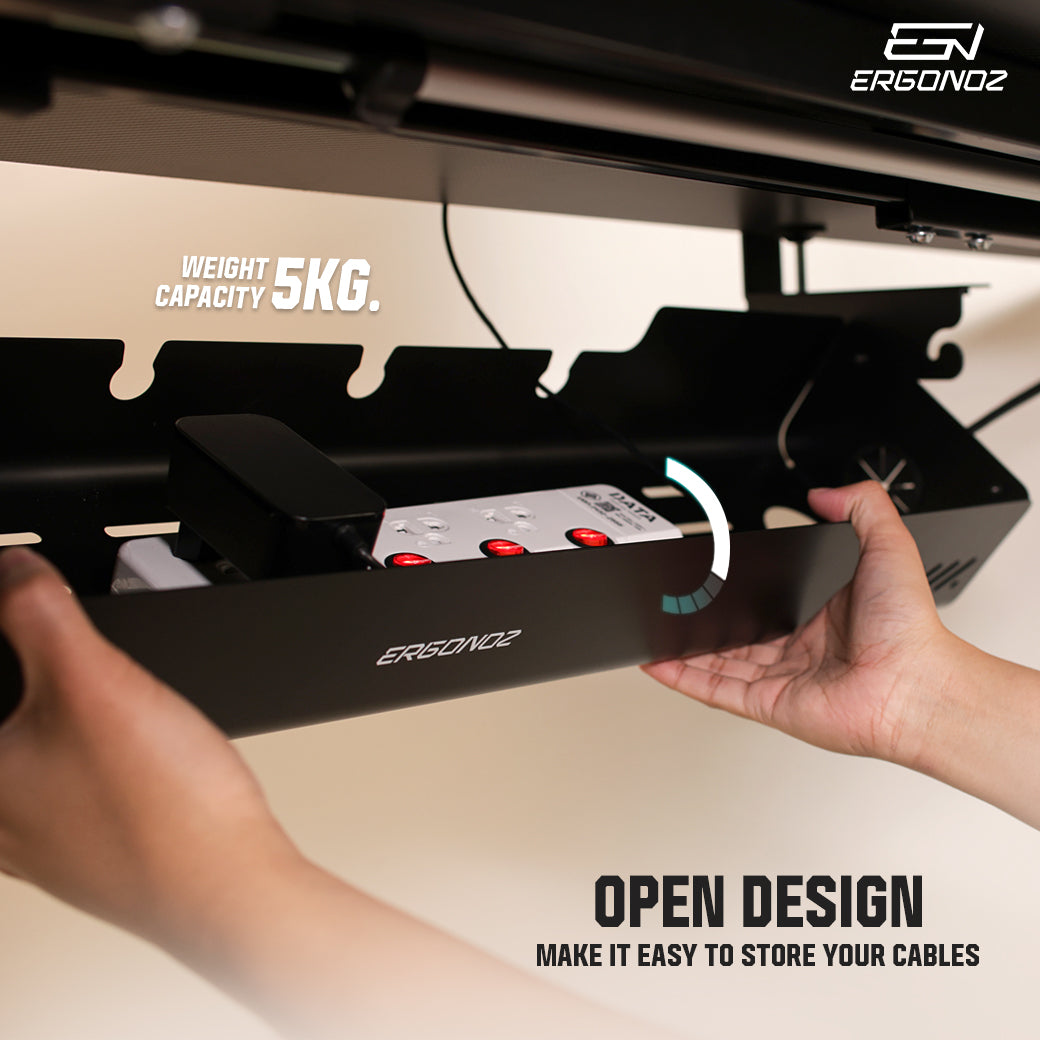 ERGONOZ UDAC-02 open design makes it easy to store cables, 5 kg capacity