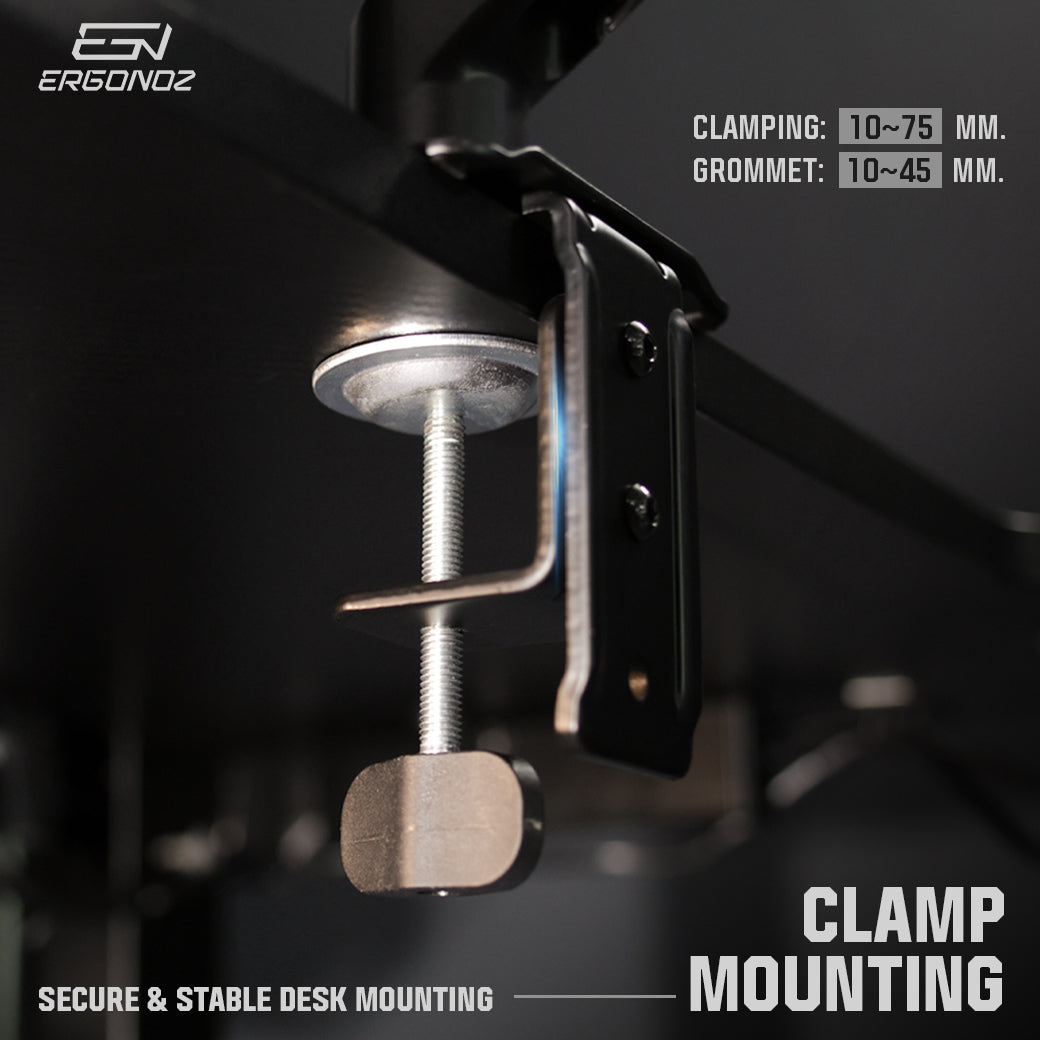 ERGONOZ ZIMPLEX clamp mounting 10-75 mm, grommet 10-45 mm