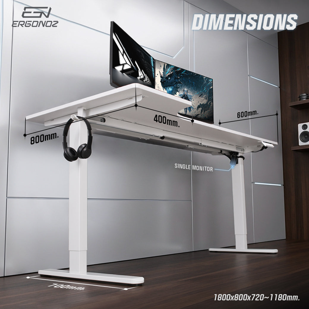 Dimensions 1800x800 mm, height 720-1180 mm