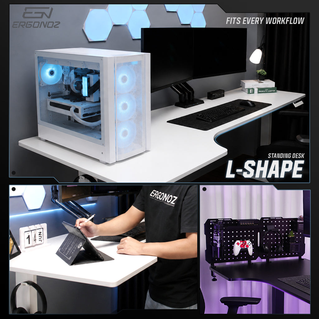 L-Shape standing desk fits every workflow