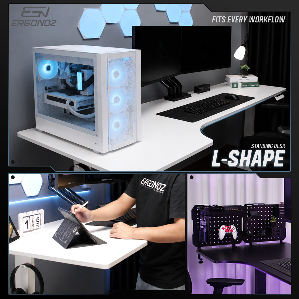 L-Shape standing desk fits every workflow