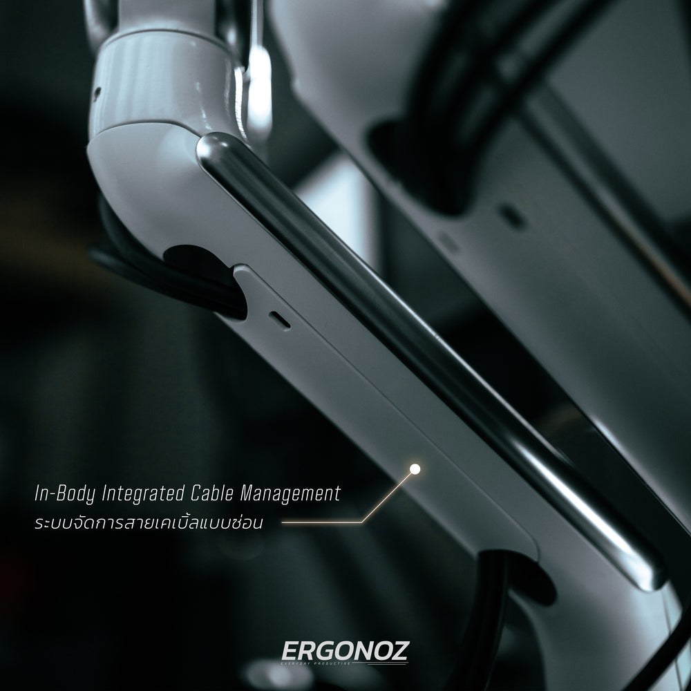 ERGONOZ Astro Twin Monitor Arm - integrated cable management
