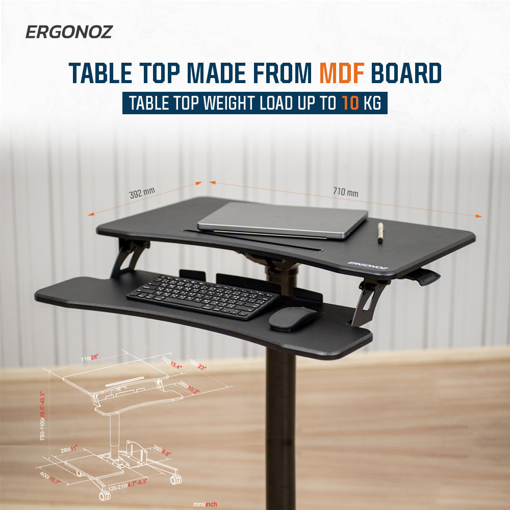 ERGONOZ Computer Cart Standing Desk