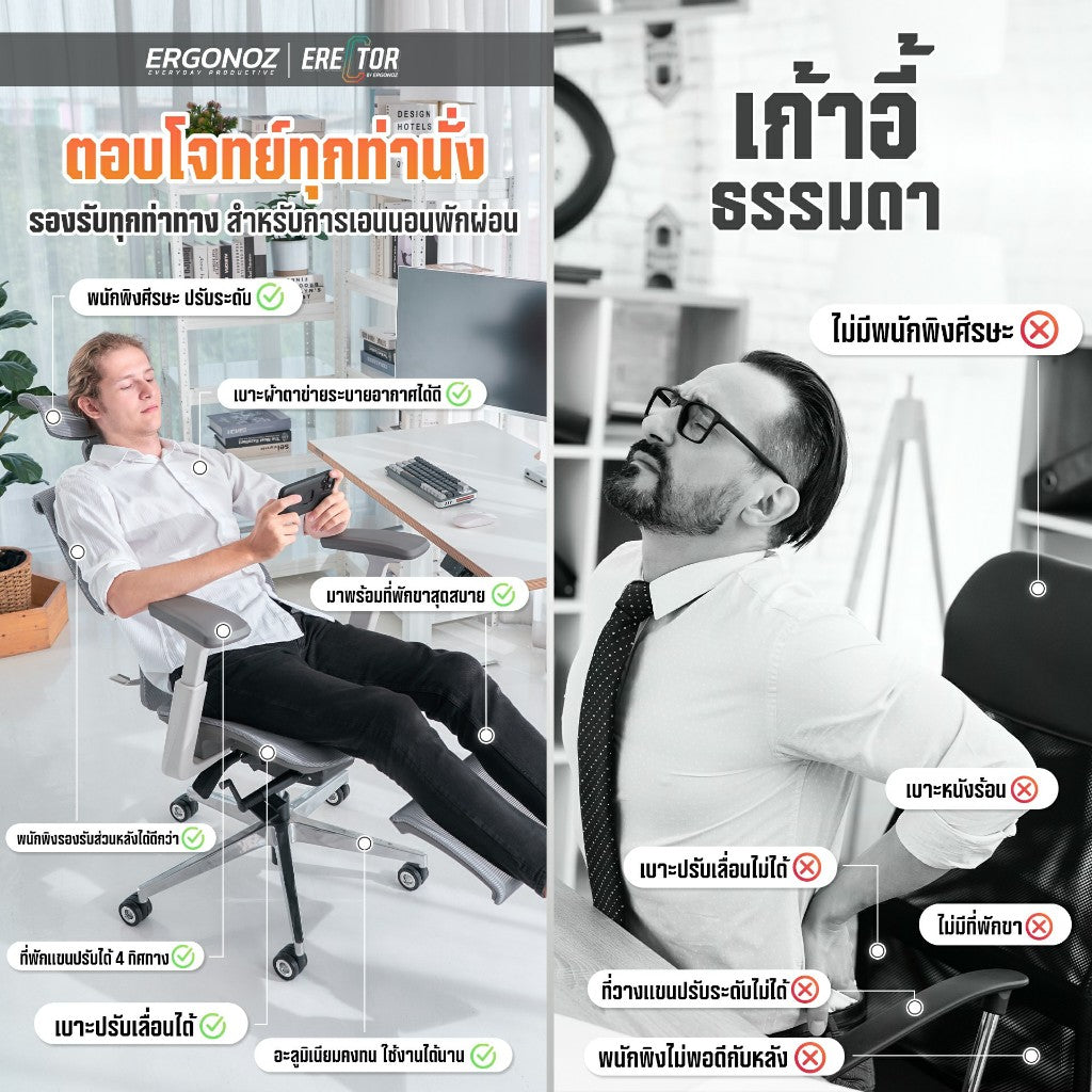 Ergonoz Erector Active Lumbar Ergonomic Chair