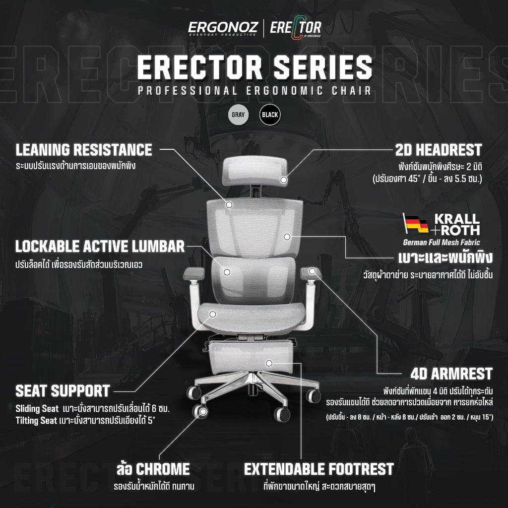 Ergonoz Erector Active Lumbar Ergonomic Chair