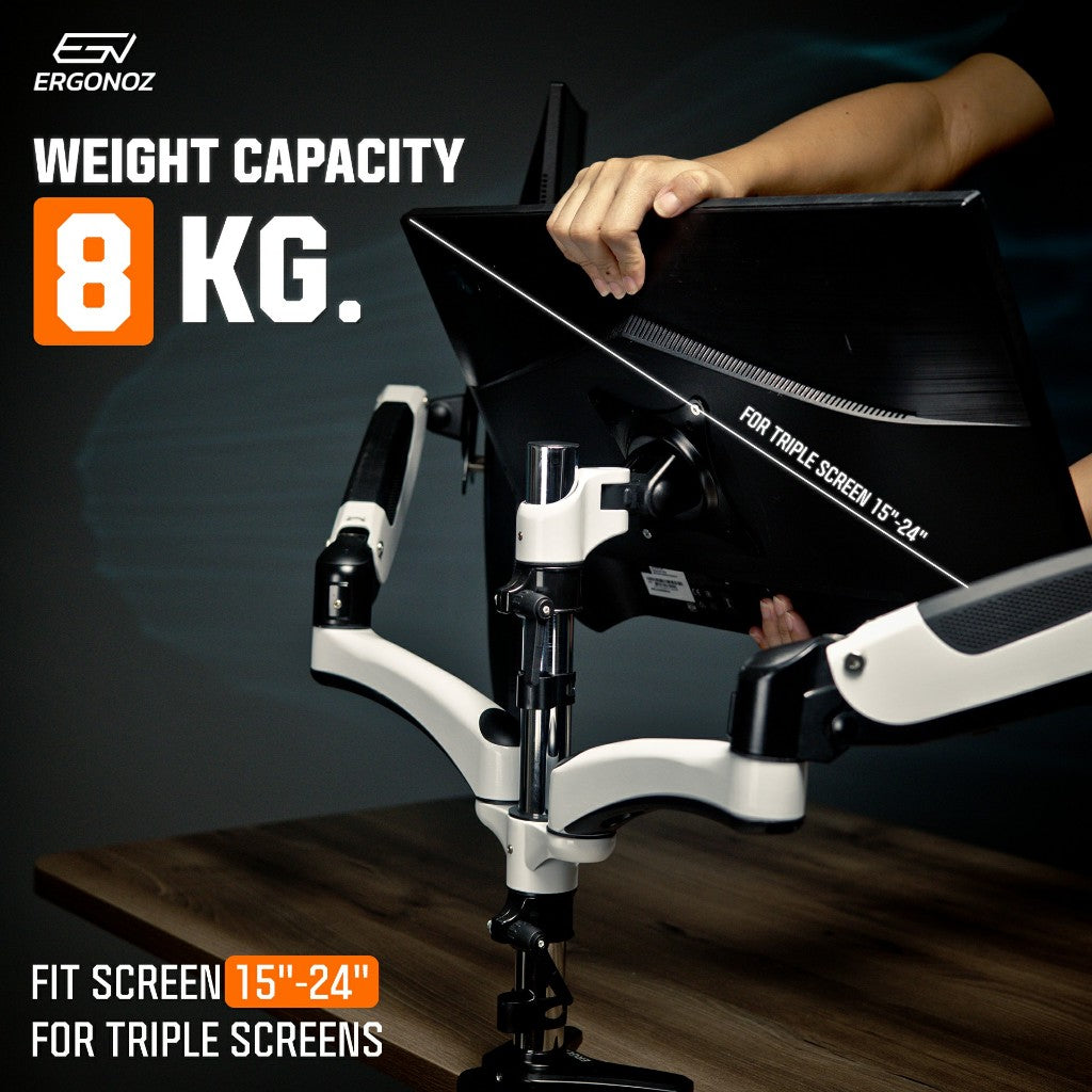 Ergonoz Metalic Triple Monitor Arm