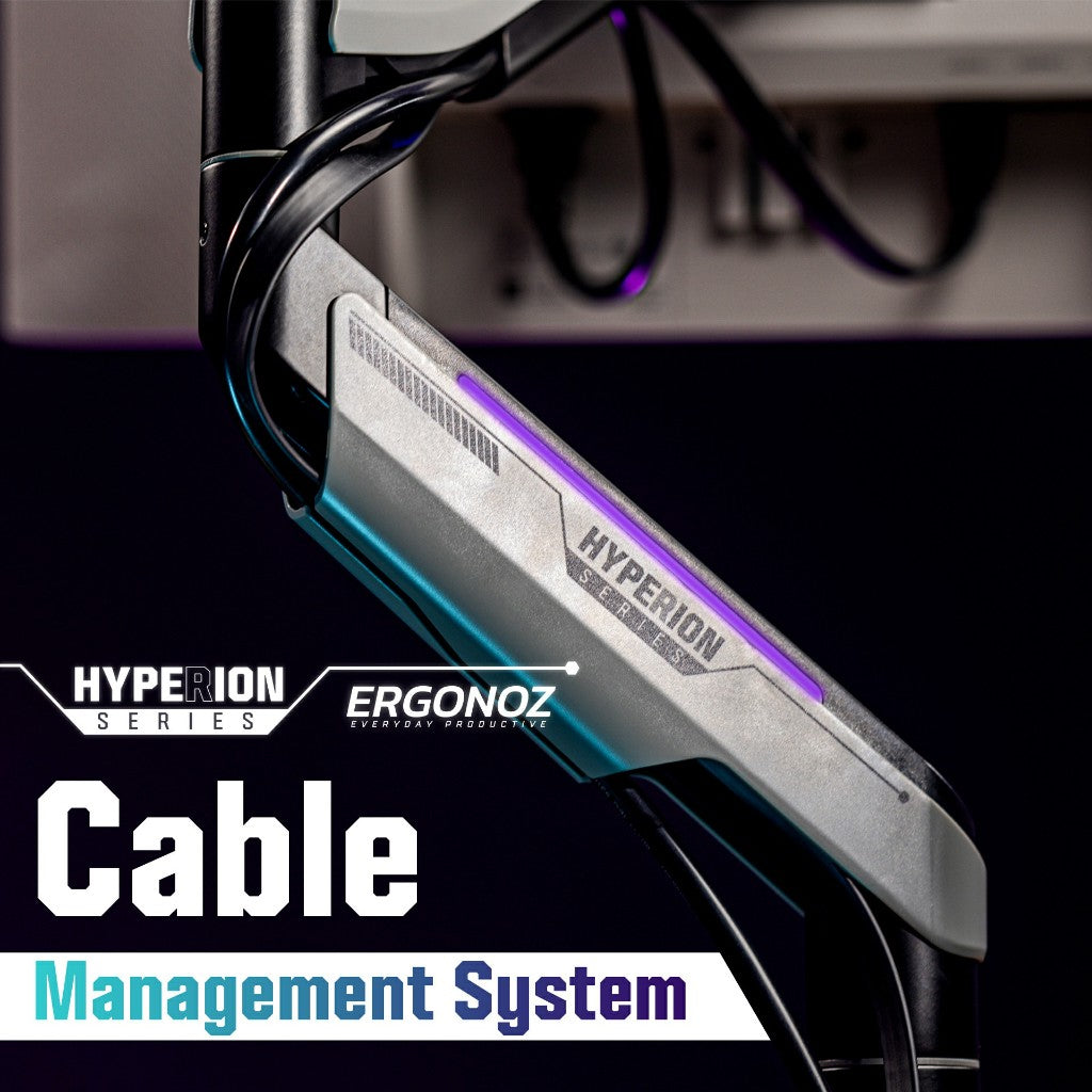 ERGONOZ Hyperion Single Heavy Duty RGB Monitor Arm