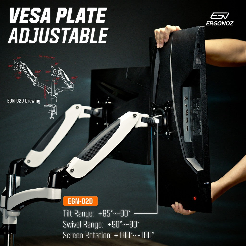 ERGONOZ Metalic Double Monitor Arm