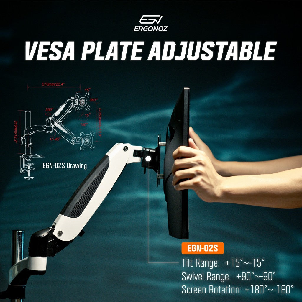 ERGONOZ Metalic Single Monitor Arm
