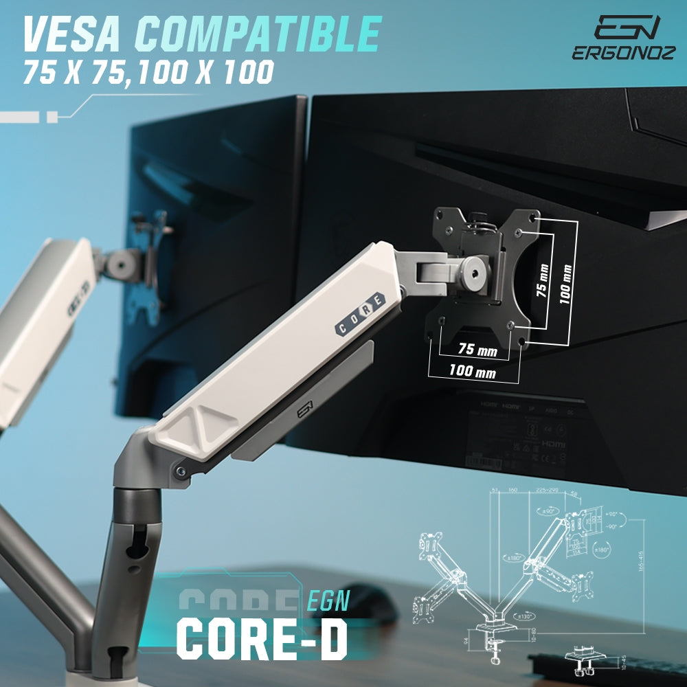 ERGONOZ Core Twin Monitor Arm