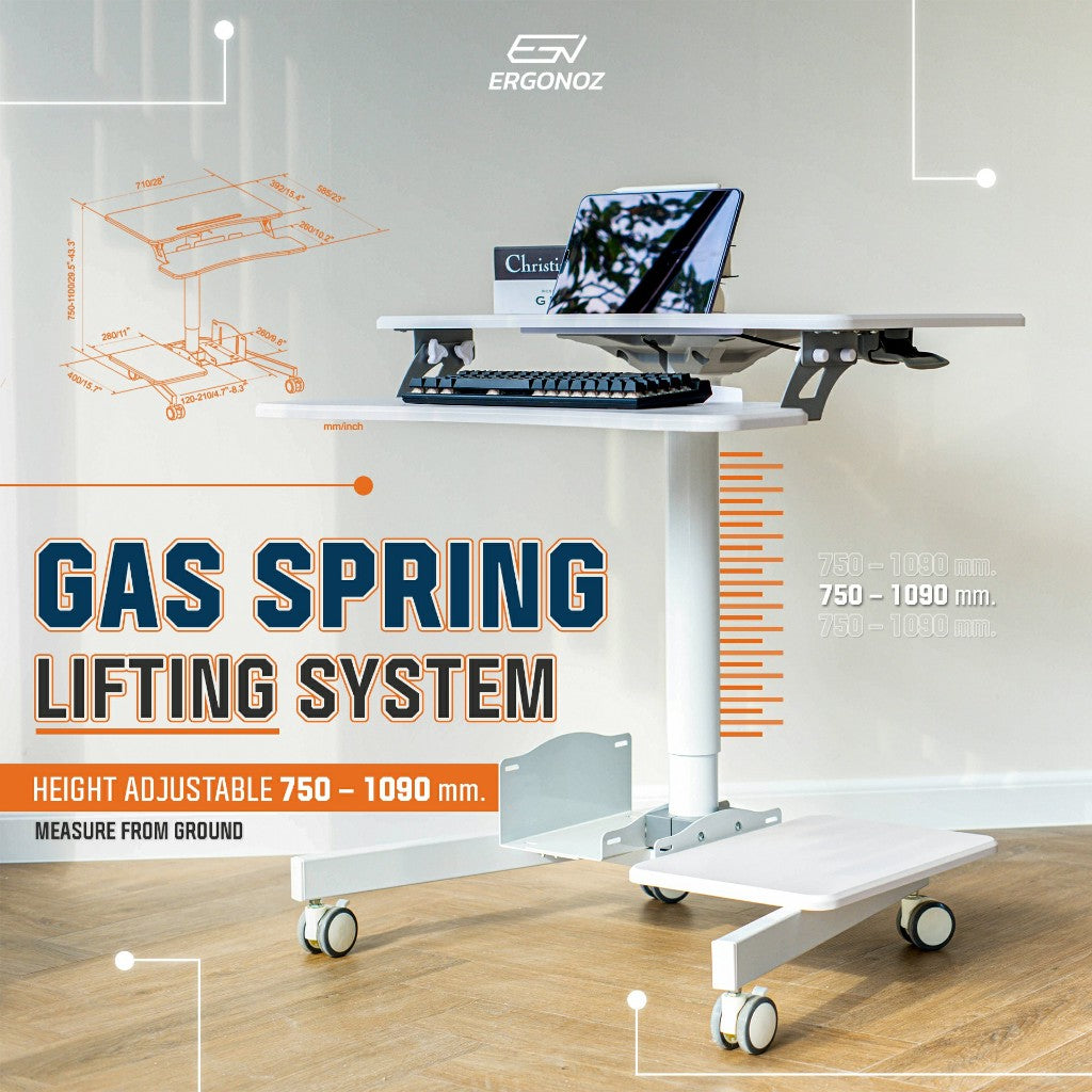 ERGONOZ Computer Cart Standing Desk