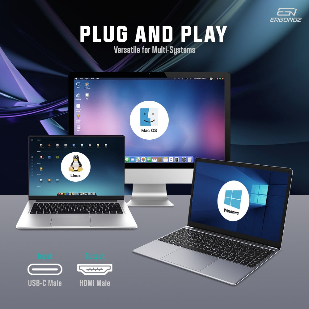 ERGONOZ USB-C to HDMI 8K Cable (2M)