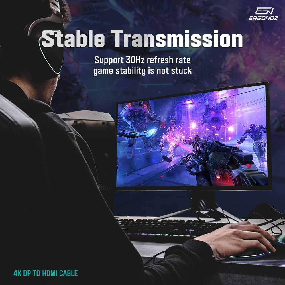 ERGONOZ DisplayPort to HDMI 4K Cable