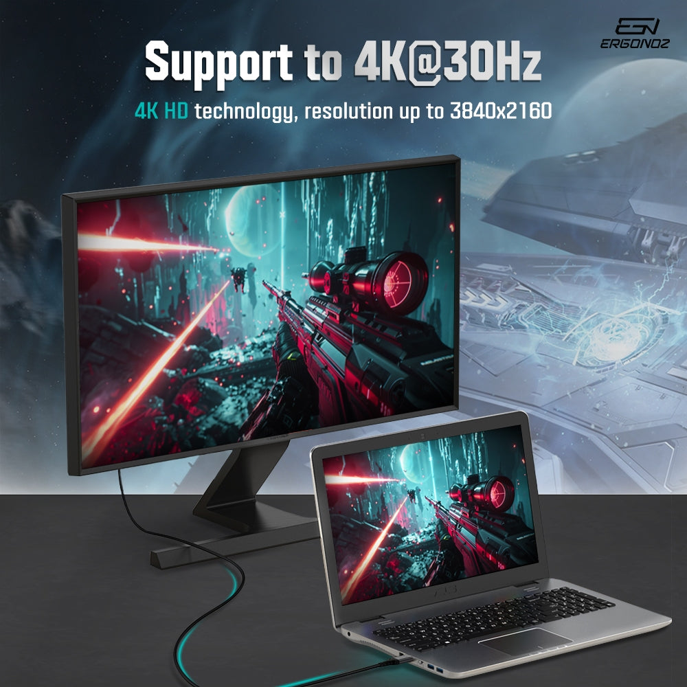 ERGONOZ DisplayPort to HDMI 4K Cable