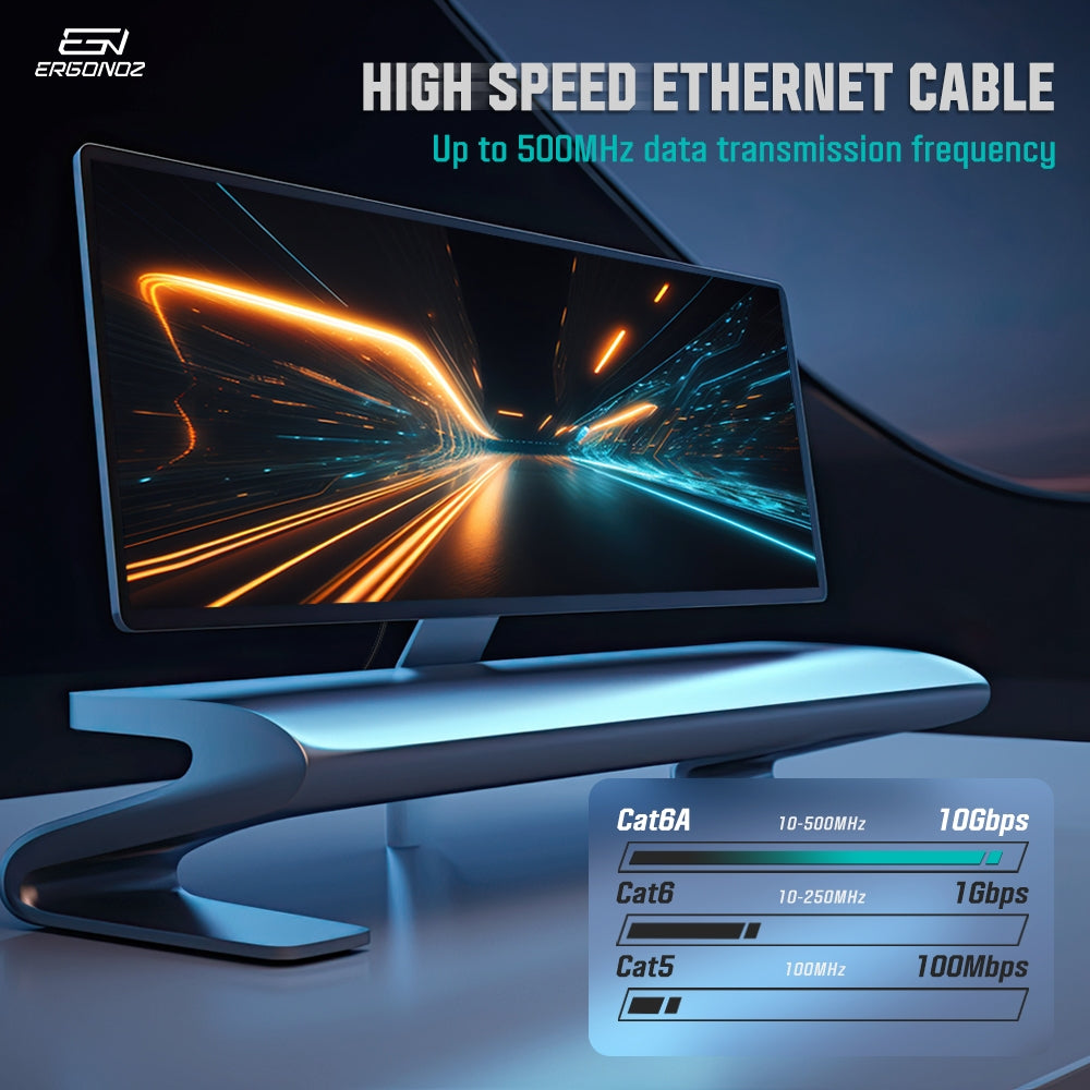ERGONOZ Cat6A LAN Ethernet Cable