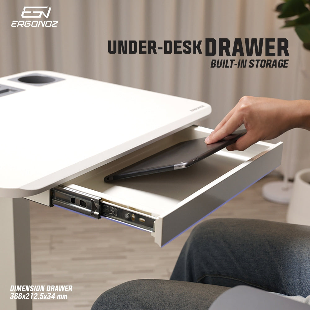 ERGONOZ Multi-Purpose Mobile Desk with Stand & Drawer