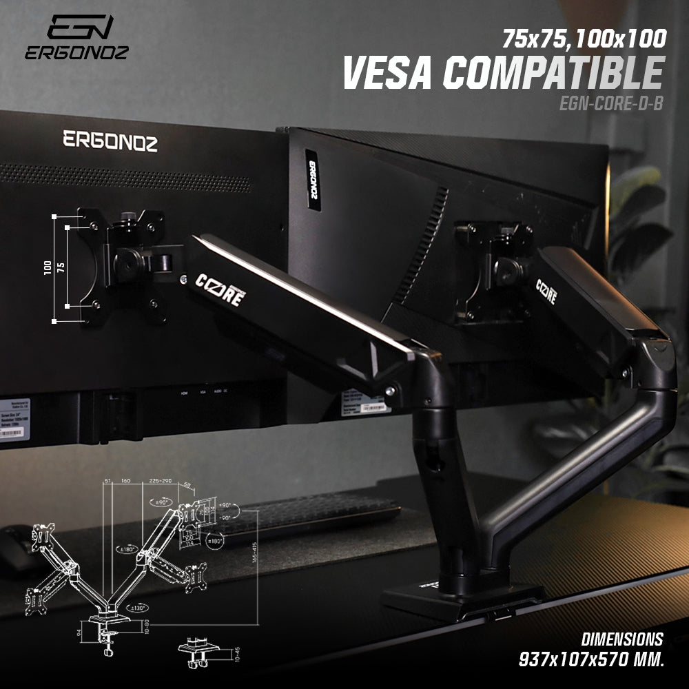 ERGONOZ Core Single Monitor Arm