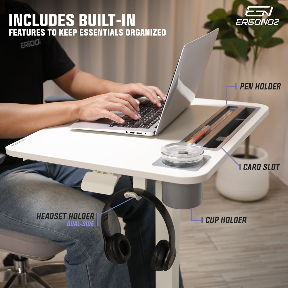 ERGONOZ Multi-Purpose Mobile Desk with Stand & Drawer