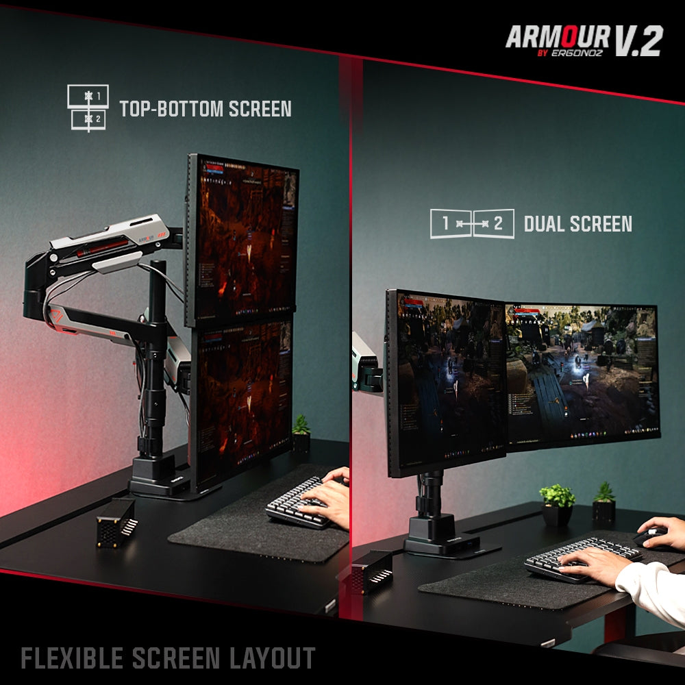 ERGONOZ Armour Twin V2 Monitor Arm