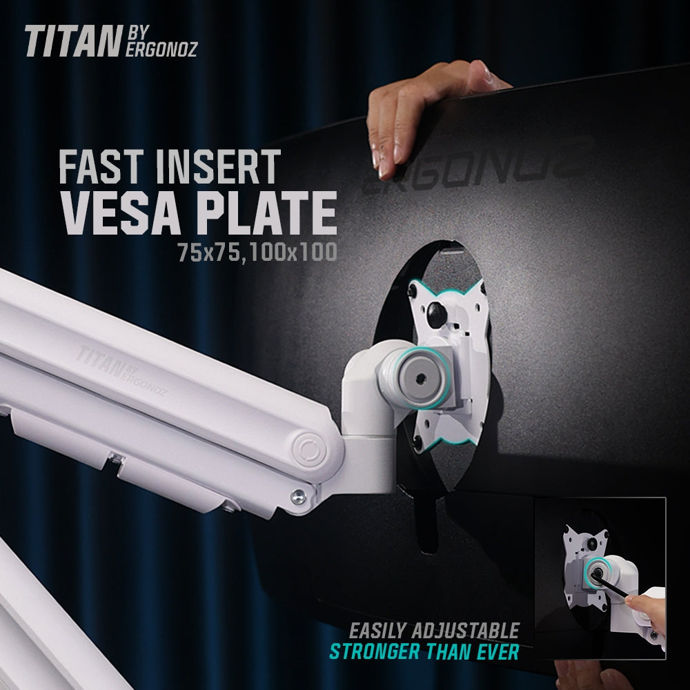 Ergonoz TITAN Single Heavy Duty Spring Monitor Arm