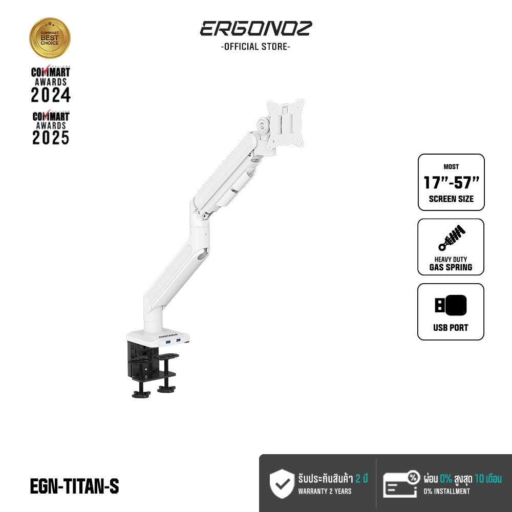 ERGONOZ TITAN Single Heavy Duty Spring Monitor Arm