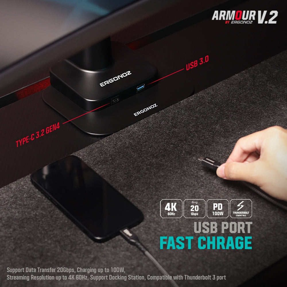 ERGONOZ Armour Single V2 Monitor Arm