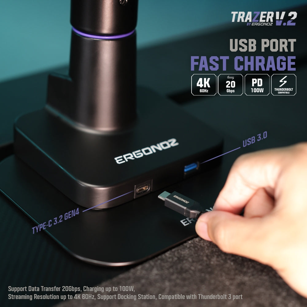 ERGONOZ Trazer Twin V2 Monitor Arm