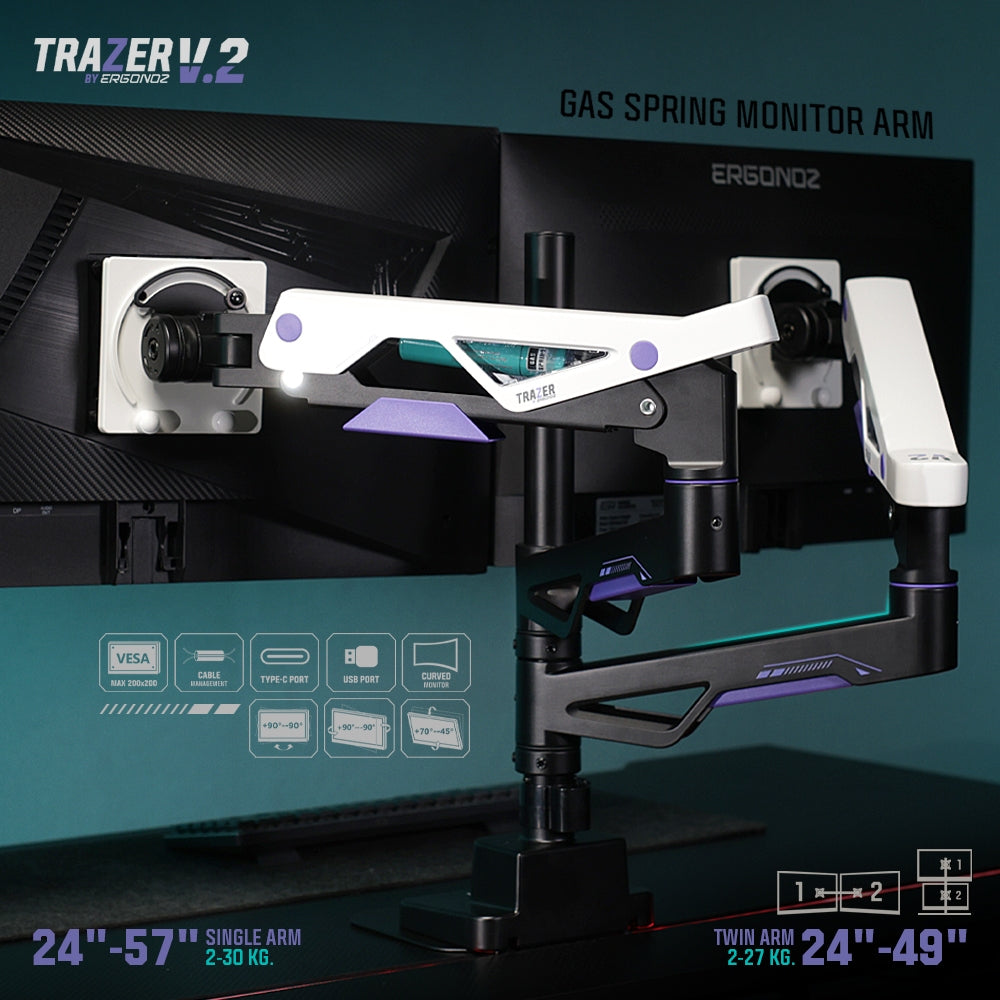 ERGONOZ Trazer Single V2 Monitor Arm