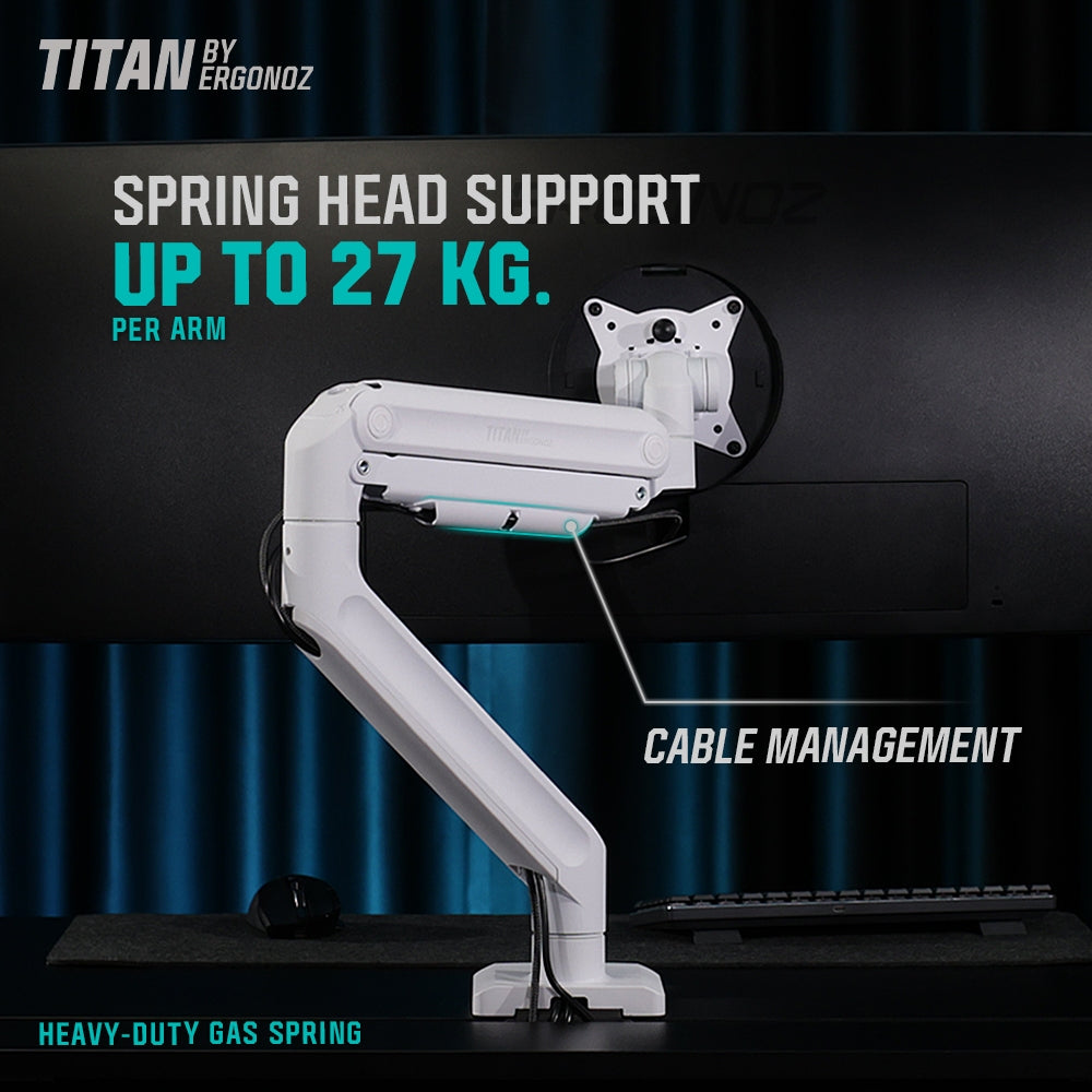 Ergonoz TITAN Single Heavy Duty Spring Monitor Arm