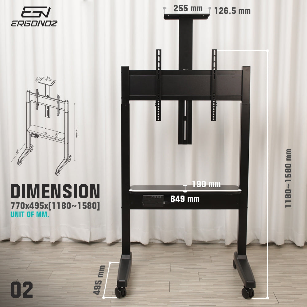 ERGONOZ Mobil monitor television stand