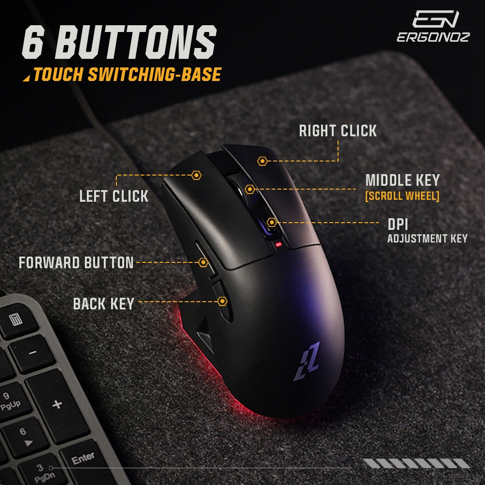 ERGONOZ EZZENTIAL Gaming Mouse VELOZ X Black