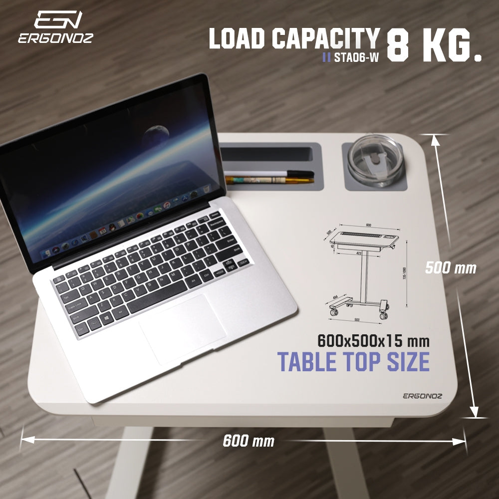 ERGONOZ Multi-Purpose Mobile Desk with Stand & Drawer