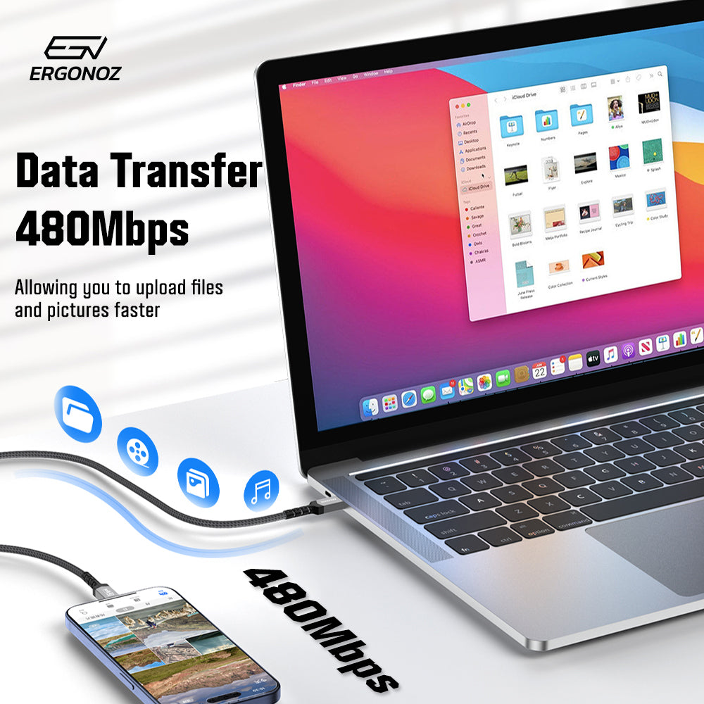 ERGONOZ CLYNK USB-C PD 100W Cable