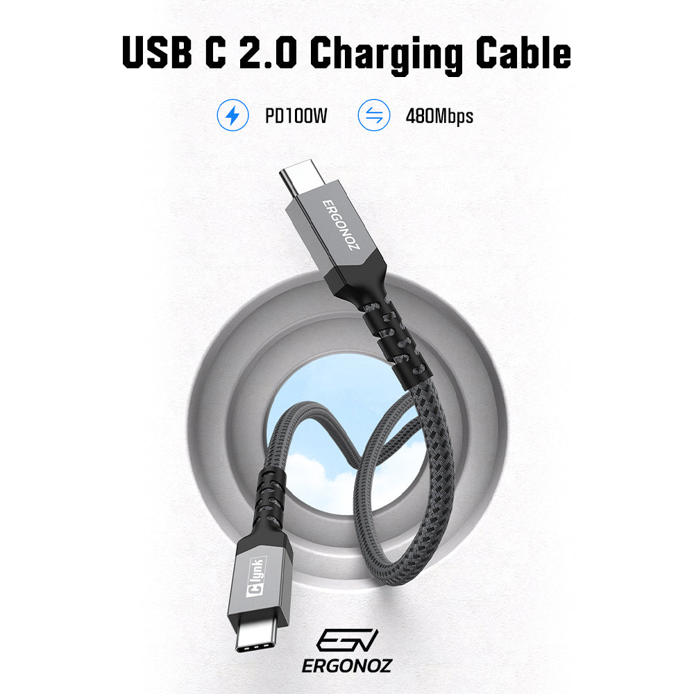 ERGONOZ CLYNK USB-C PD 100W Cable