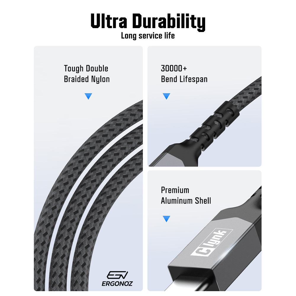 ERGONOZ CLYNK USB-C PD 100W Cable