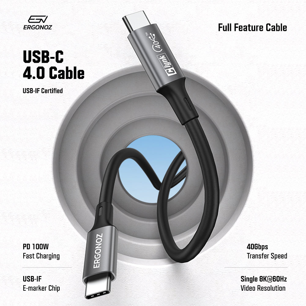 ERGONOZ USB4 Thunderbolt Cable (1.8M)