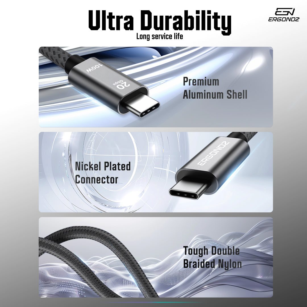 ERGONOZ USB-C 3.2 Gen4 Cable (2M)