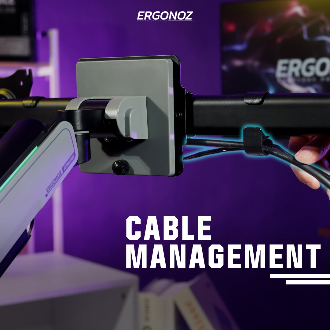 ERGONOZ Hyperion Twin Heavy Duty RGB Monitor Arm