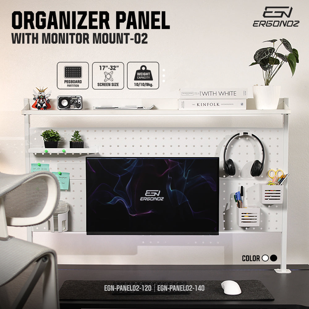 Ergonoz Organizer Panel with Monitor Mount 02
