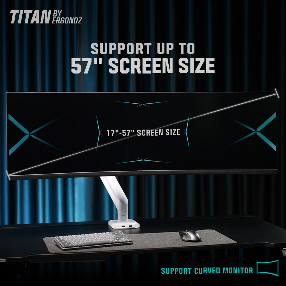 Ergonoz TITAN Single Heavy Duty Spring Monitor Arm