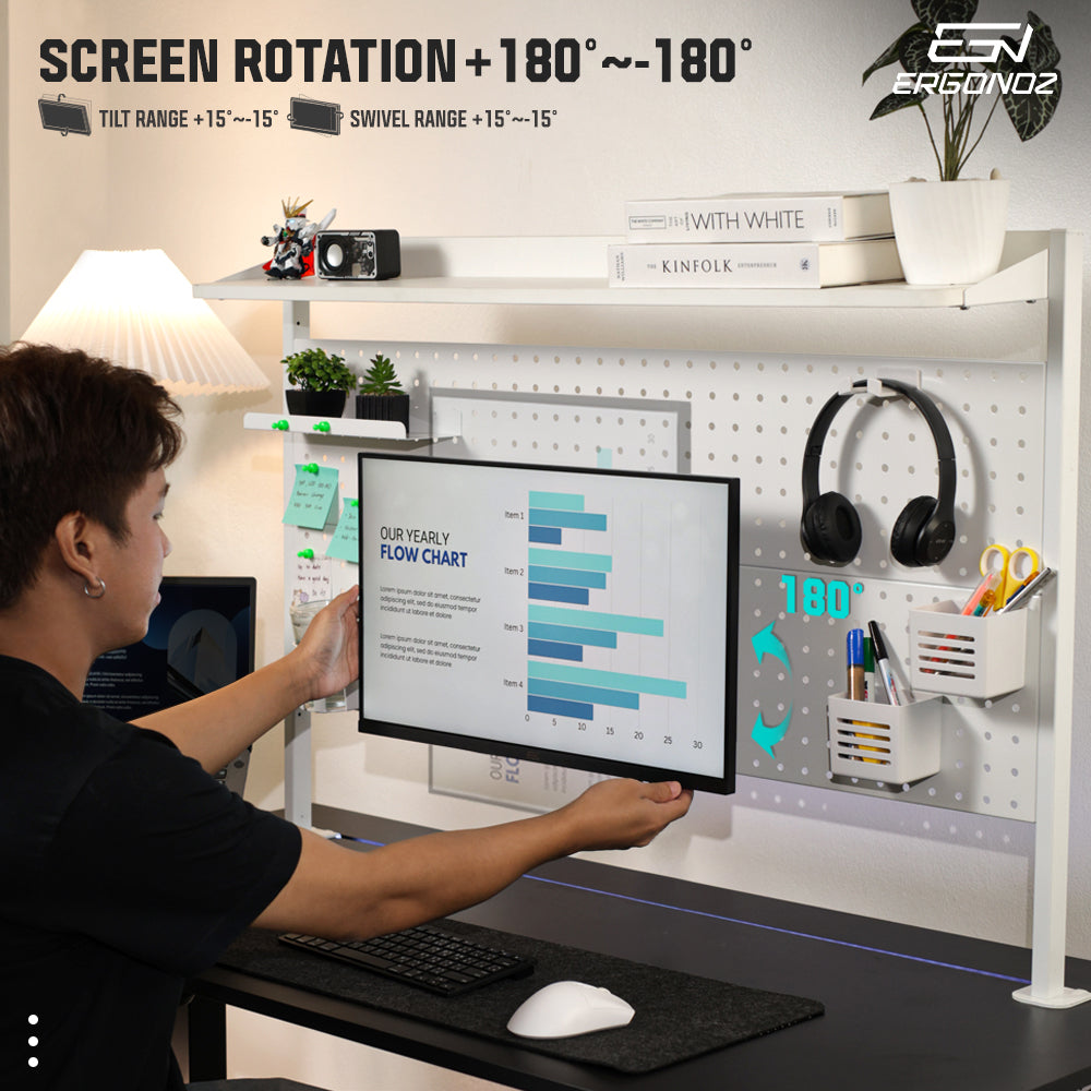 Ergonoz Organizer Panel with Monitor Mount 02