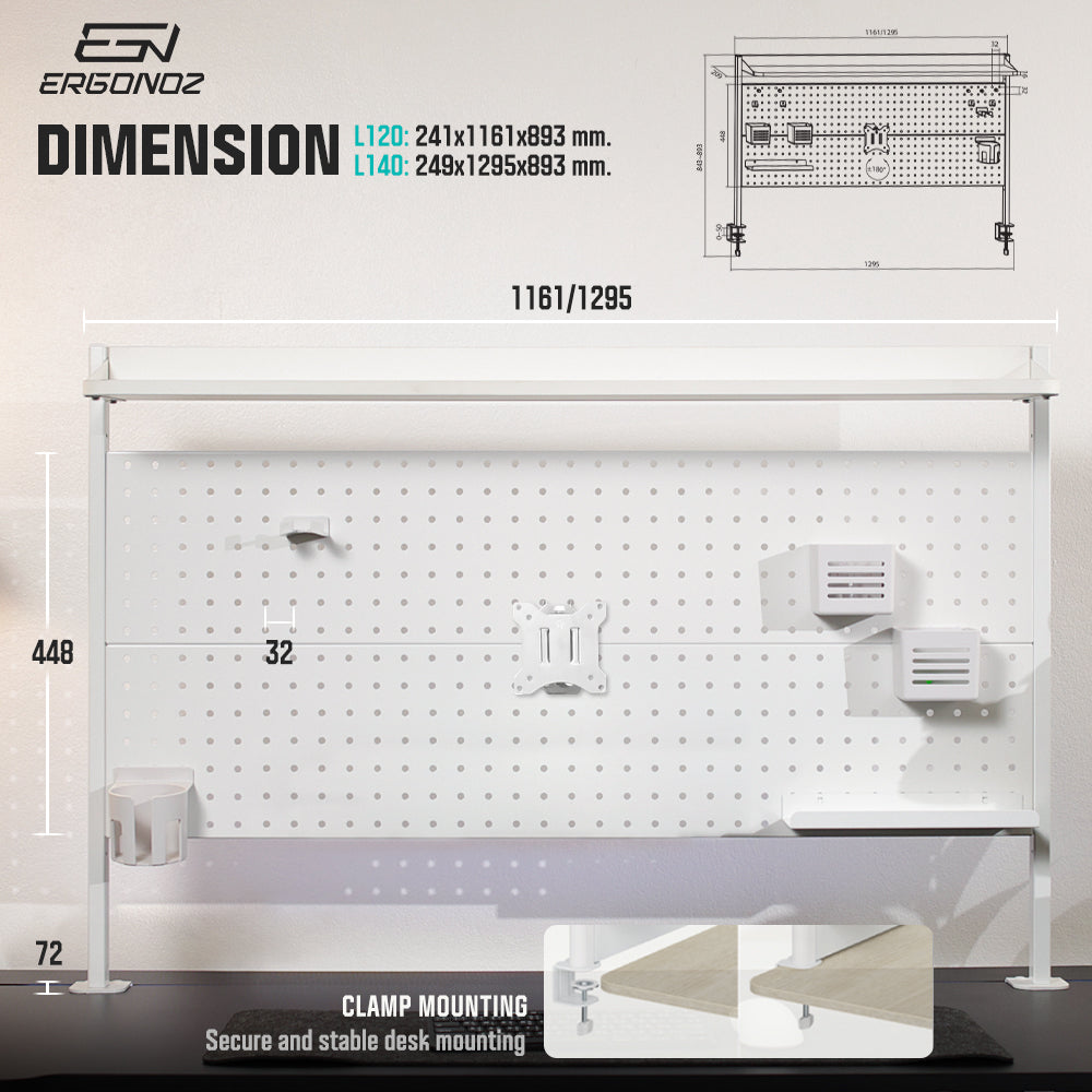 Ergonoz Organizer Panel with Monitor Mount 02